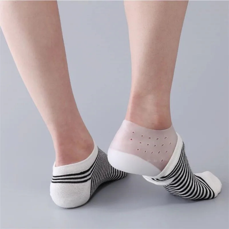 Invisible Height Increase Silicone Socks Gel Heel Pads Orthopedic Arch Support Heel Cushion Soles Insole Foot Massage Unisex