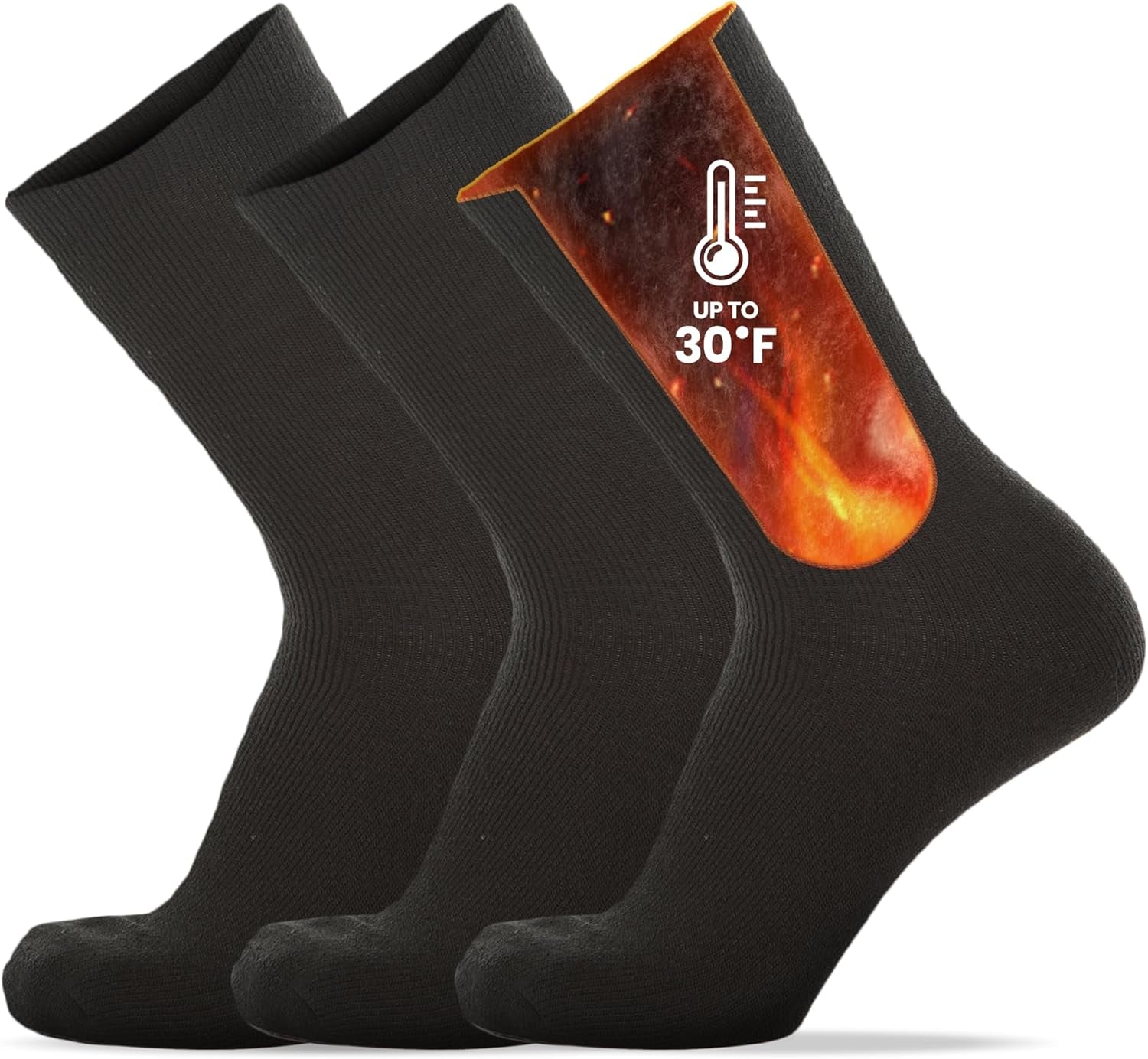 3 Pack Thermal Heated Hiking Socks for Men, Thick Warm Winter Socks for Outdoors