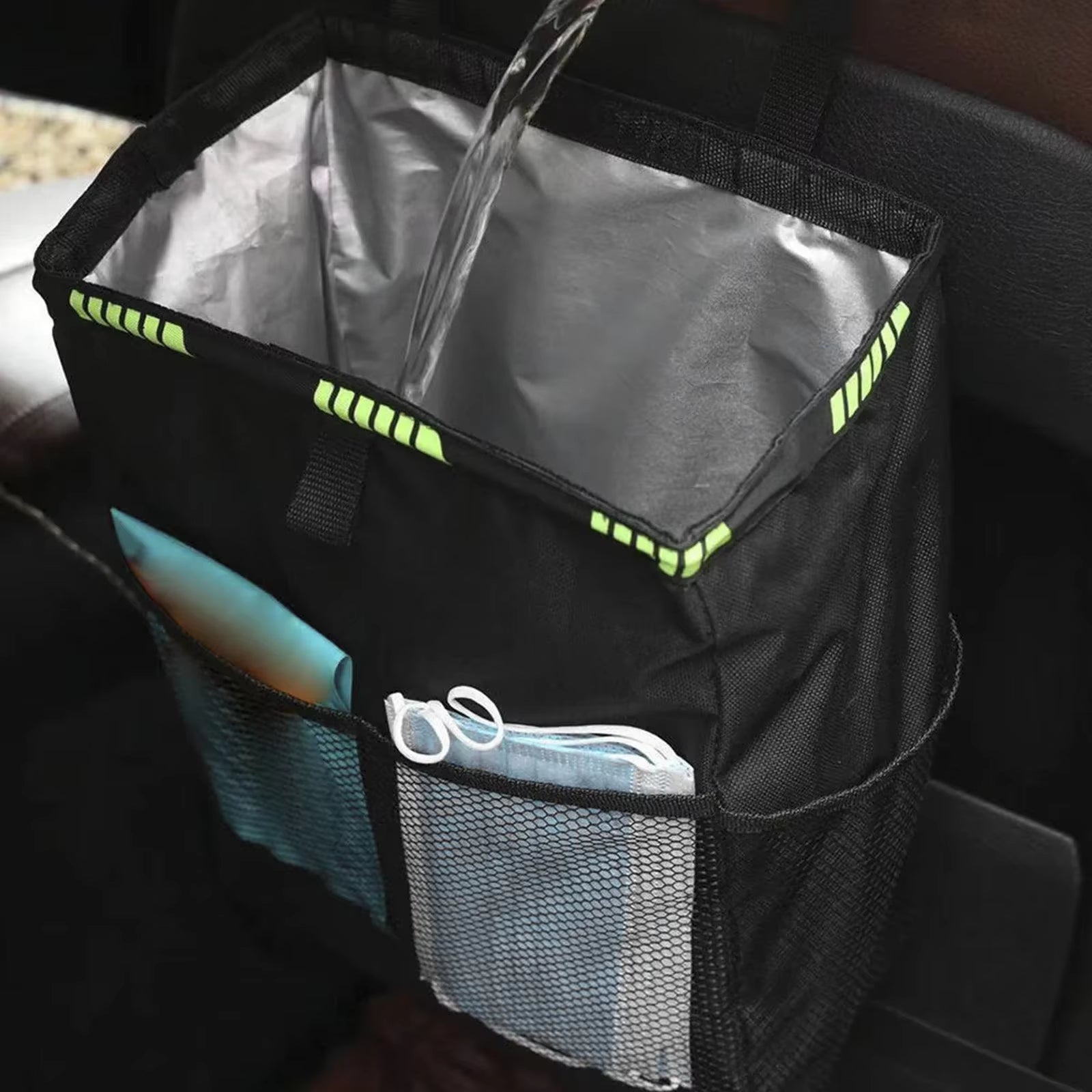 Waterproof Car Trash Can Foldable Large Capacity Hanging Car Trash Bin Rubbish Container Waste Organizer for Car Accessories