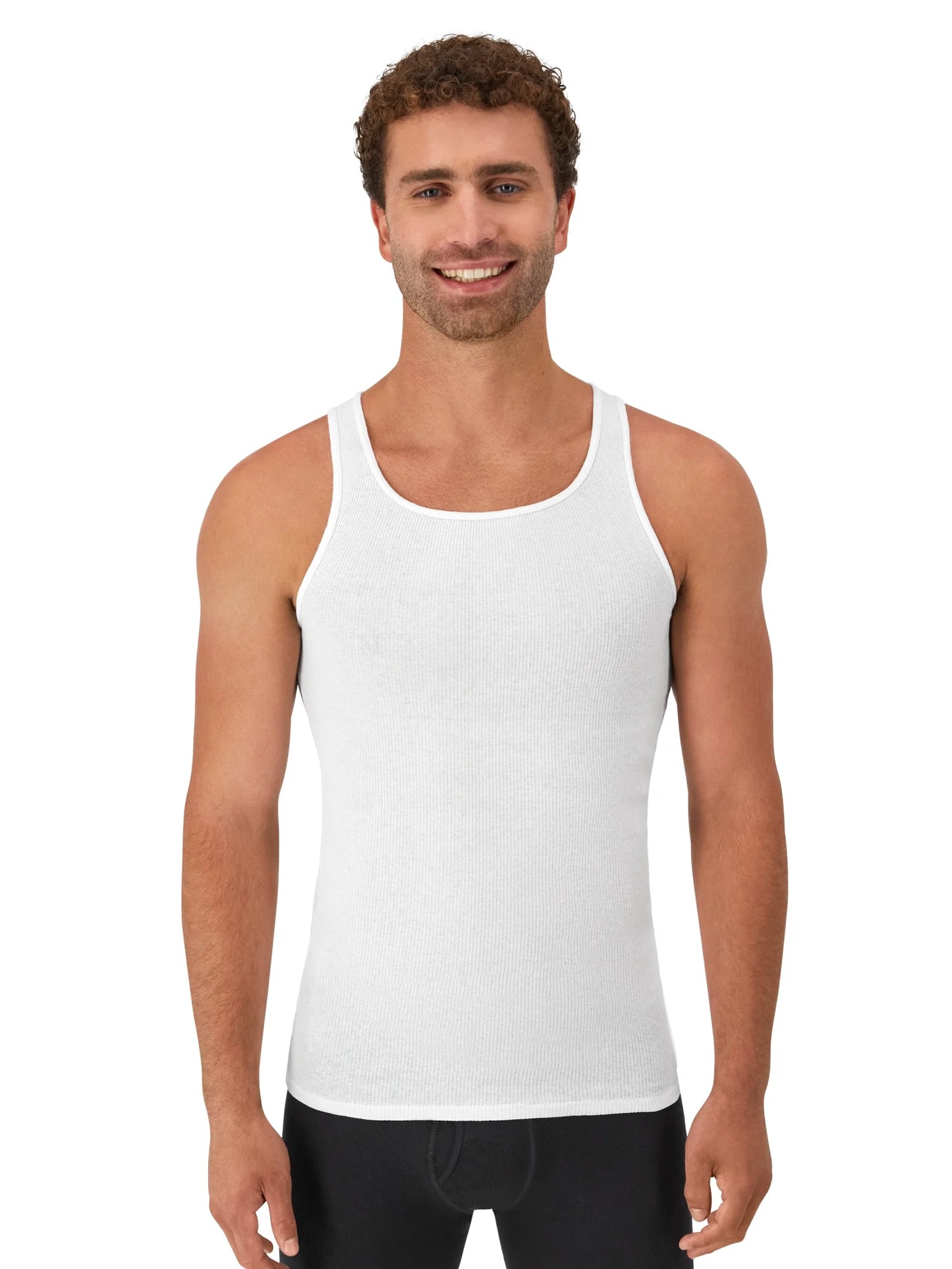 Men'S Super Value Pack White Tank Undershirts, 10 Pack