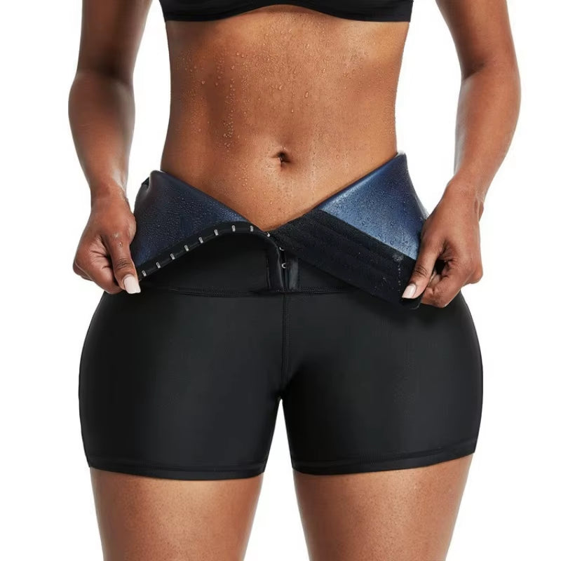 YBFDO Sweat Sauna Pants Body Shaper Weight Loss Slimming Shorts Shapewear Women Waist Trainer Hot Thermo Sweat Pants Fitness