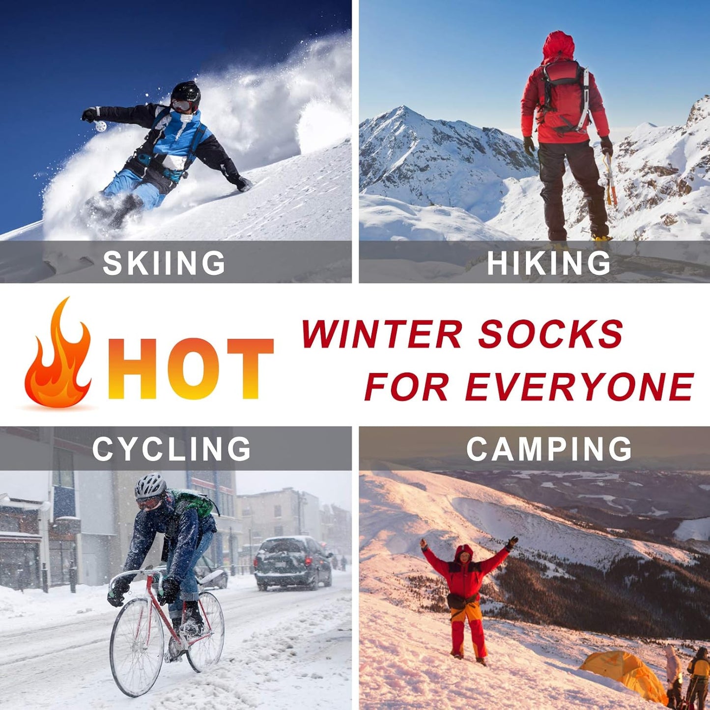 Thermal Socks for Men, Winter Warm Socks Womens for Cold Weather, Outdoor Sports