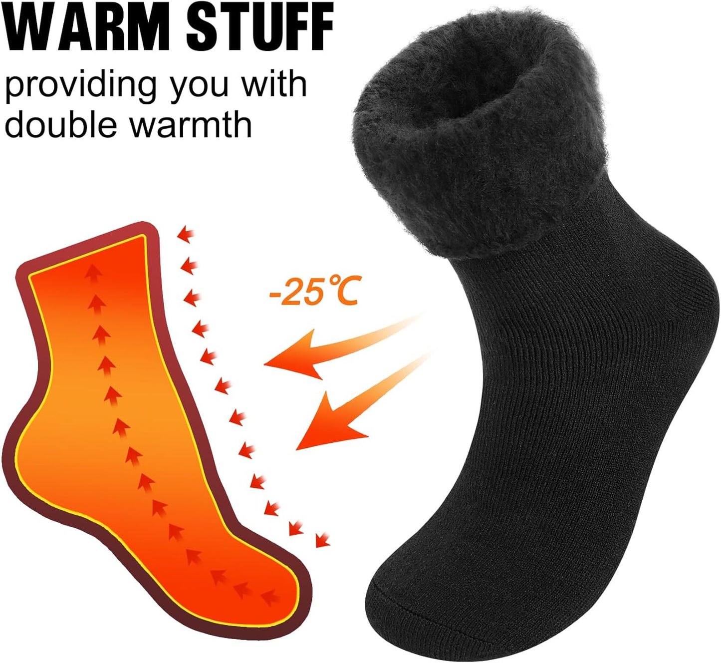 Thermal Socks for Men, Winter Warm Socks Womens for Cold Weather, Outdoor Sports