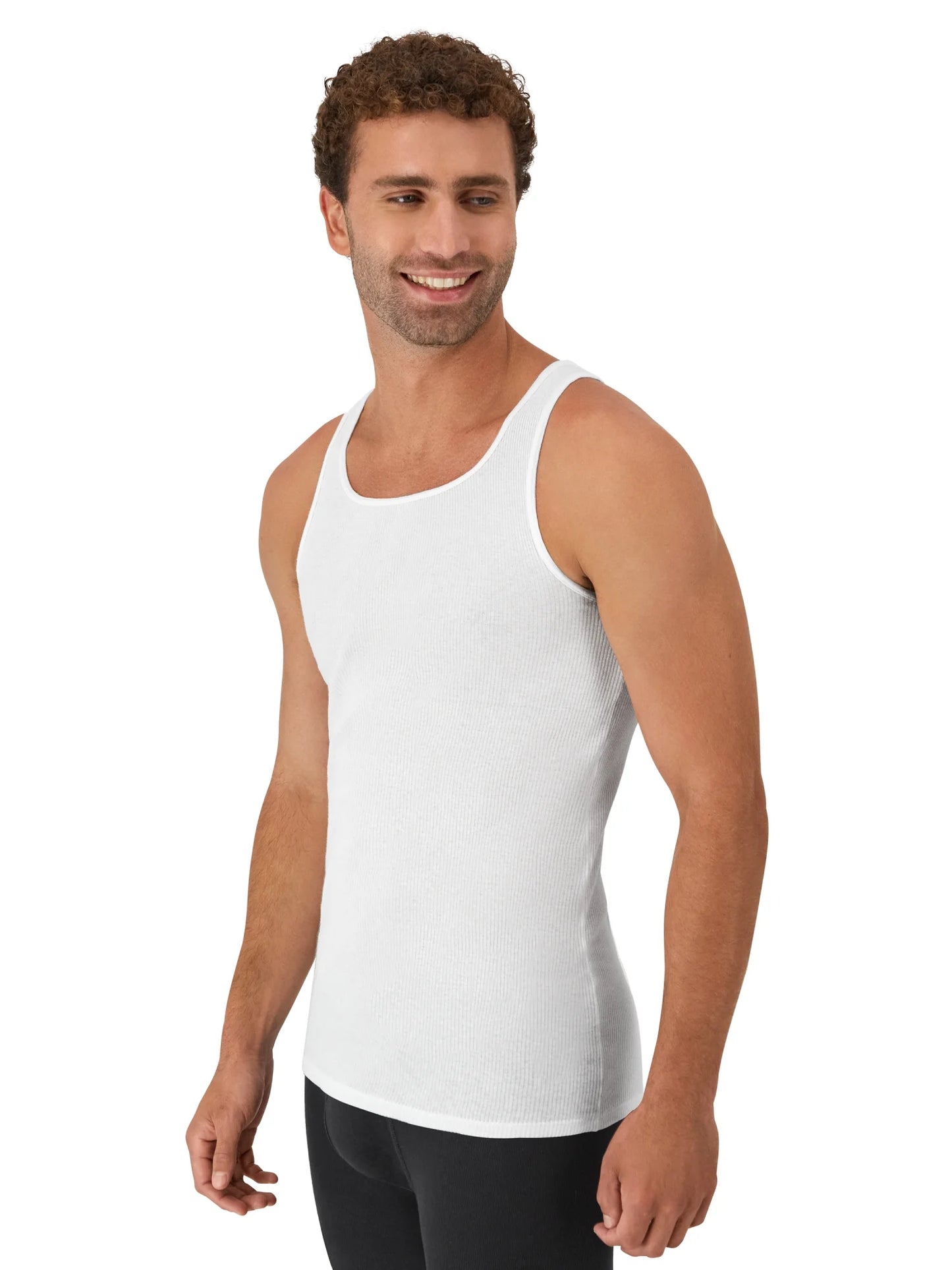 Men'S Super Value Pack White Tank Undershirts, 10 Pack