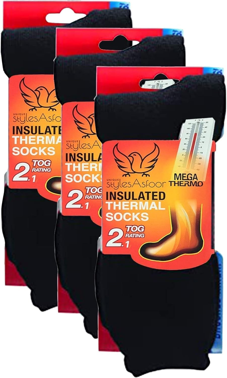 3 Pack Thermal Heated Hiking Socks for Men, Thick Warm Winter Socks for Outdoors