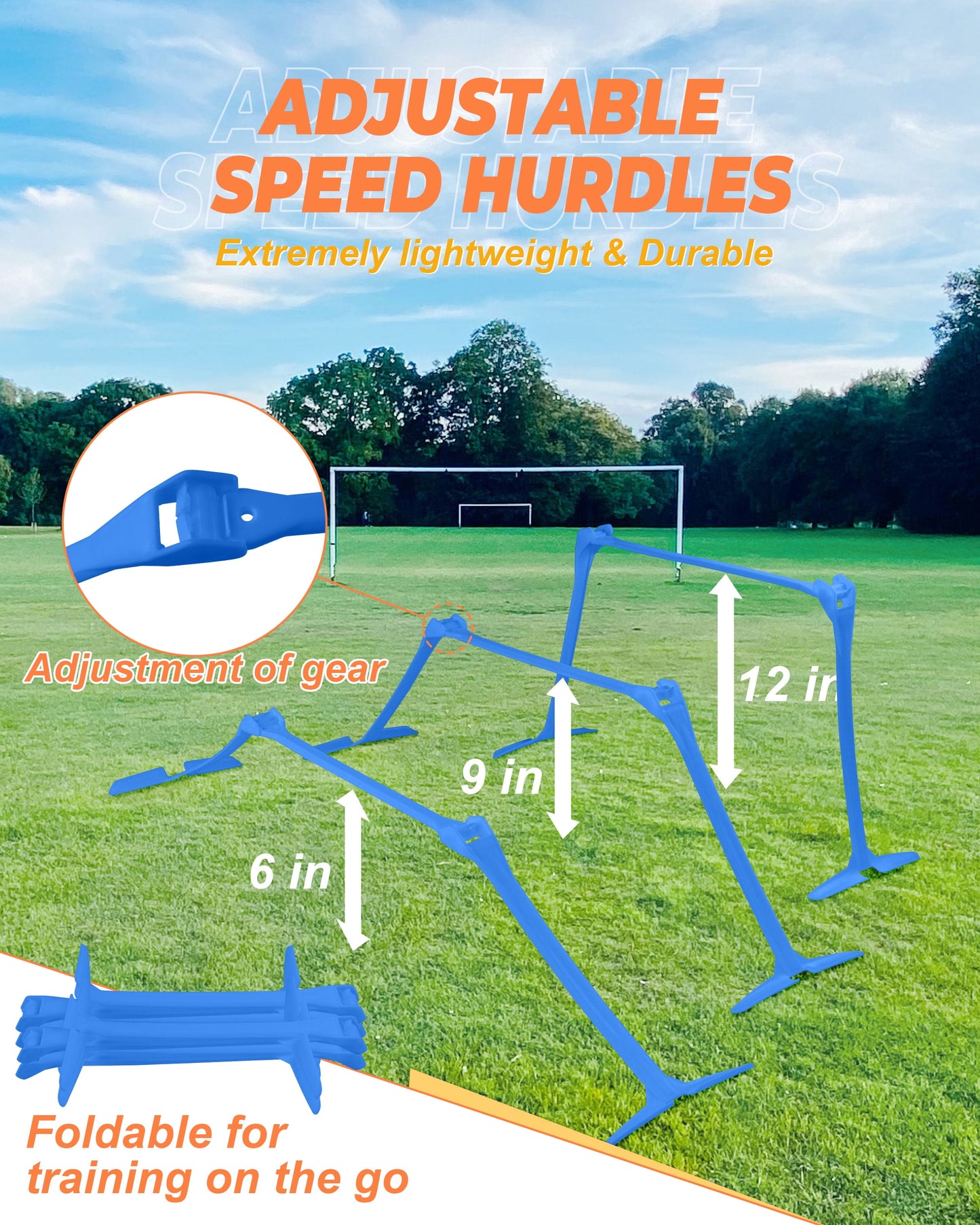 Speed and Agility Training Set, Agility Training Equipment for Kids with 20Ft Sports Agility Ladders, Cones, Agility Hurdles, Resistance Parachute, Resistance Bands, Jump Rope for Basketball, Soccer（B