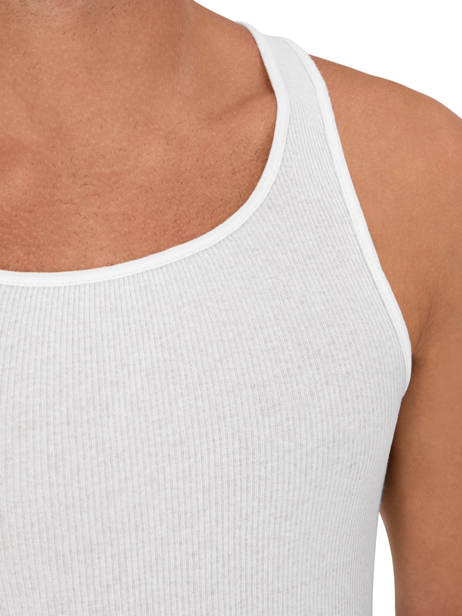 Men'S Super Value Pack White Tank Undershirts, 10 Pack