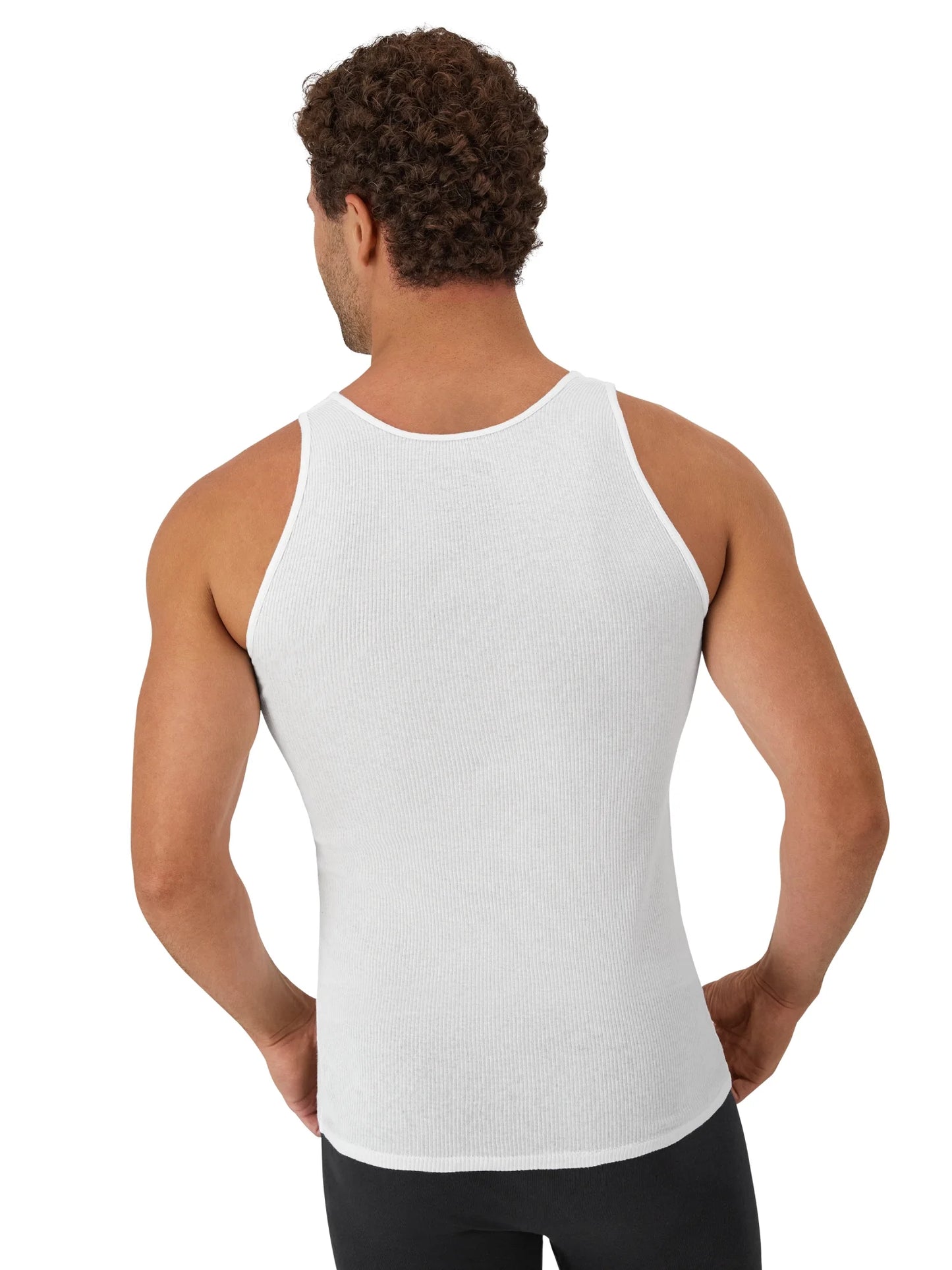 Men'S Super Value Pack White Tank Undershirts, 10 Pack