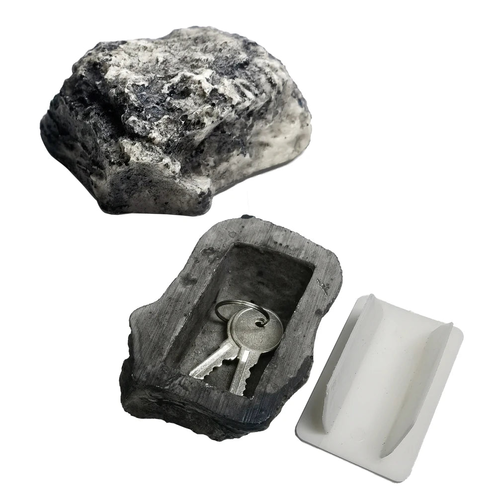 Garden Stone Hide a Spare Key Fake Rock Camouflage Stone Diversion Looks like Real Stone Safe for Outdoor Yard, Geocaching