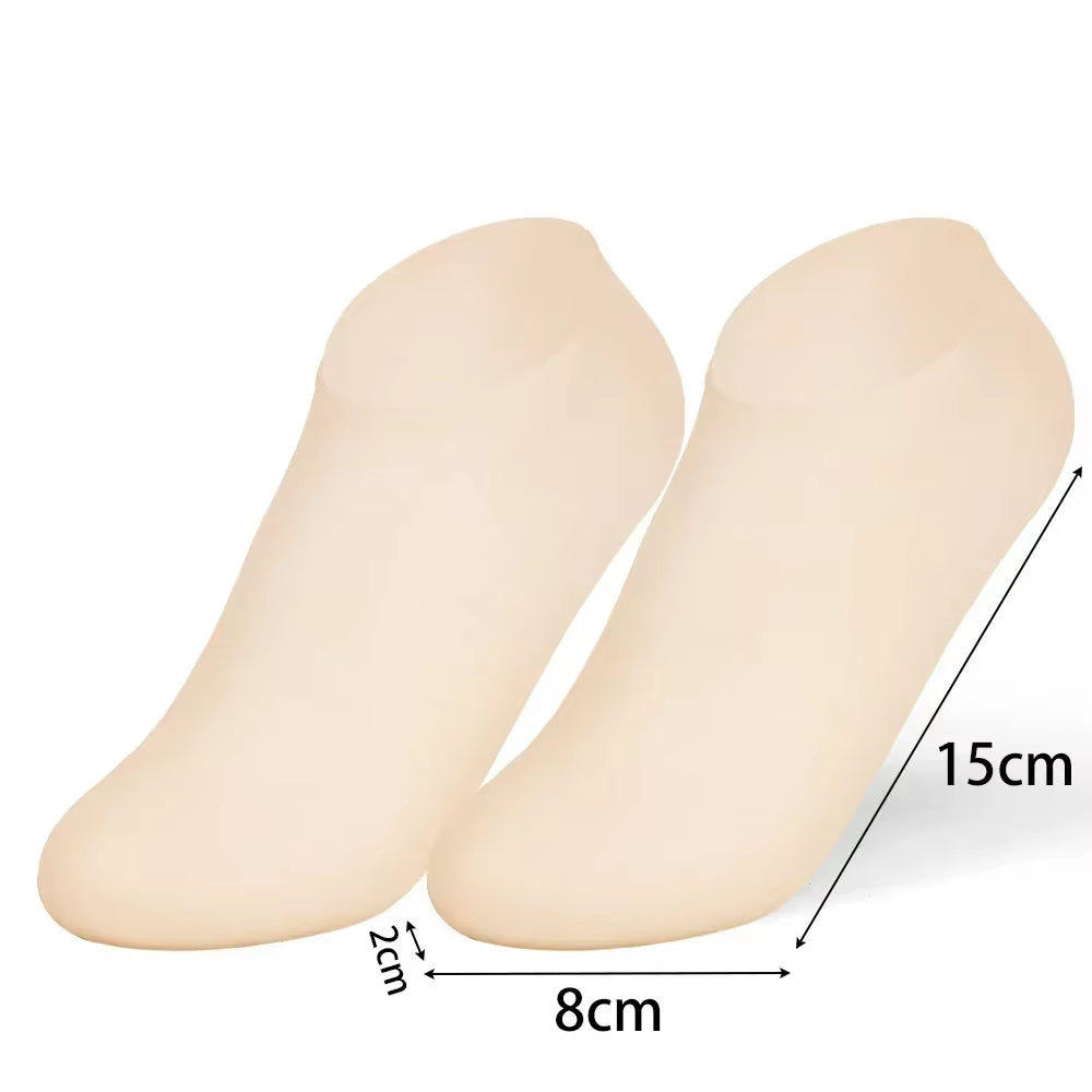 2 Pack Moisturizing Silicone Gel Socks for Dry Cracked Feet Nourishing Skin Lubricating Foot Care Massage Socks Manicure Tools