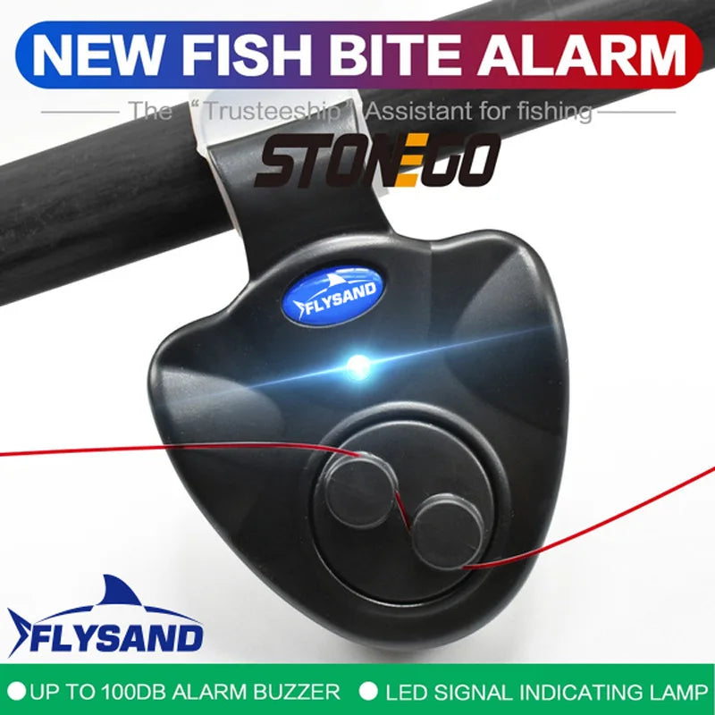 Fishing Fish Bite Alarm Electronic Buzzer on Fishing Rod with Loud Siren Daytime Night Indicator with Battery