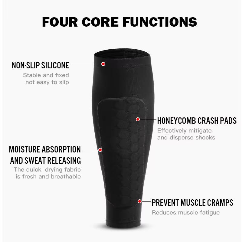 1Pcs Football Shin Guard Socks Sleeves with Foam,Calf Compression Sleeve Honeycomb Pads,Sports Legging & Soccer Equipment